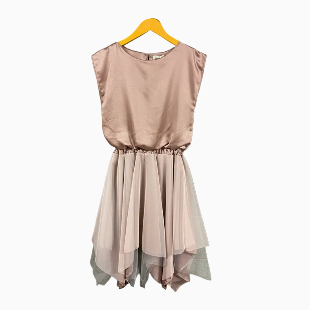 People vestito bambina rosa cipria con tulle - Abbigliamento bambini firmato | CDifferent Outlet