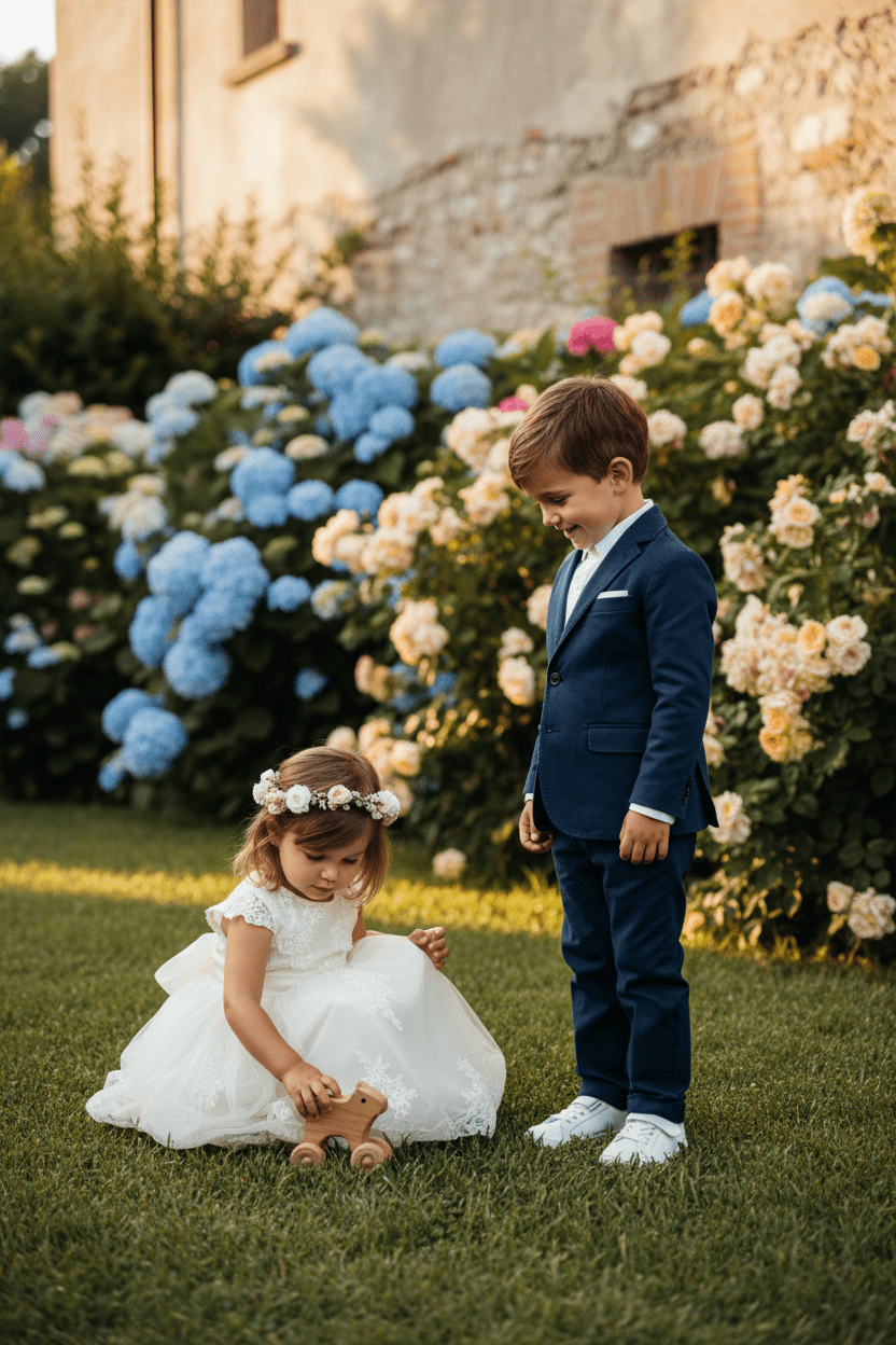 Bambini eleganti in spezzato giacca e pantalone — collezione cerimonia CDifferent Outlet